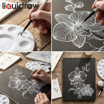 Liquidraw Acrylic Ink - White | 1.18 fl oz / 35 ml Bottle with Dropper | for Painting, Art & Drawing on Canvas, Fabric, Wood & Board | for Professional Artists, Students & Hobbyists | Craft Gift