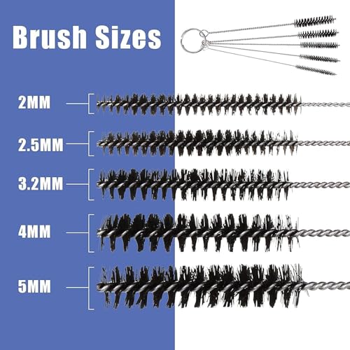 ABEST 3 Set Airbrush Spray Cleaning Repair Tool Kit Stainless steel Needle Brush Set | 5 nylon brushes,5 steel needles, Repair tool for nozzles,Unclogs dried paint, Protects tips, Rust-proof,Fits Master & Paasche
