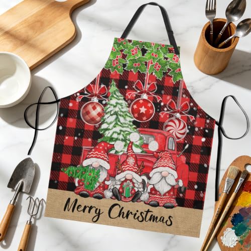 Imiss Waterproof Stain-Resistant Cooking Chef Aprons for Grill BBQ Baking 27 X 31 Inch - color: Christmas Gnome