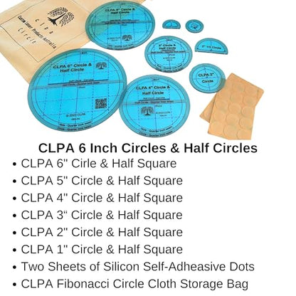 6" Circle Templates, for Quilting and English Paper Piecing - style: 6" Circles