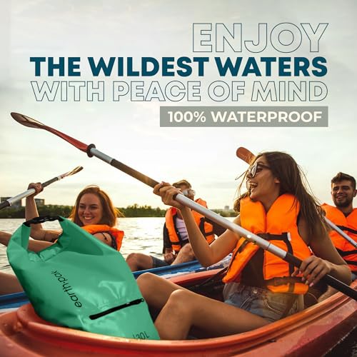 Earth Pak Waterproof Dry Bag with Zippered Pocket - Waterproof Dry Bag Backpack Keeps Gear Dry - color: Seafoam Green, size: 10L