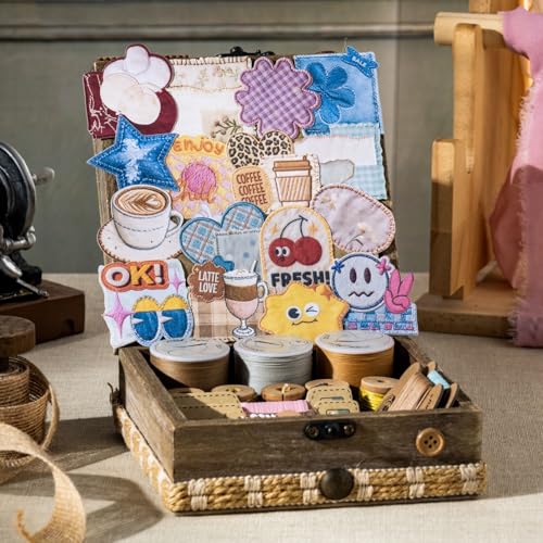 180 Pcs Faux Embroidery Scrapbook Stickers for Junk Journaling - color: Sewing Diary