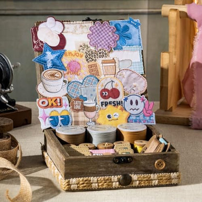 180 Pcs Faux Embroidery Scrapbook Stickers for Junk Journaling - color: Sewing Diary