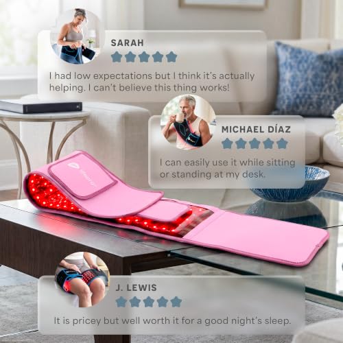 Lifepro Allevared Red Light Therapy Belt -105 Triple Chip LED Belt - color: Pink
