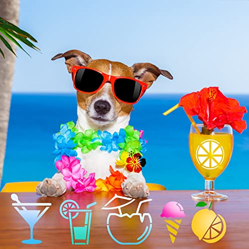 Fainne 100 Pcs 2 Inch Summer Stencils Small Stencils for Painting | Reusable Craft Stencils, DIY Scrapbook, Wood Wall Fabric Rock Chalkboard Sign Painting, Home Art Decor Projects - style: Hawaiian Style