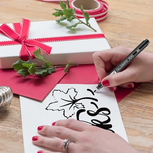 GETHPEN Calligraphy Brush Pen Set, Black Archival Ink for Hand Lettering - color: Black