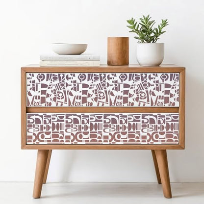 Stencils for Crafts Reusable Texture Stencils 10"x8" | Abstract Geometric Mixed Media Background Stencil for Painting on Wood Canvas Furniture Cards Scrapbook - style: Absract