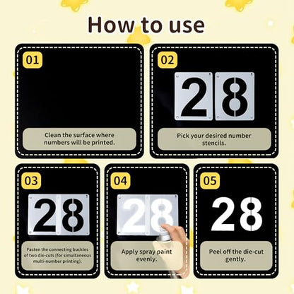 4Inch Number Stencils,10Pcs Plastic Stencils Reusable Curb Stencil Kit | Washable 0-9 Large Number Stencil for Address Painting,Digital Templates for Spray Painting,DIY Crafts,Address Signs - size: 4Inch