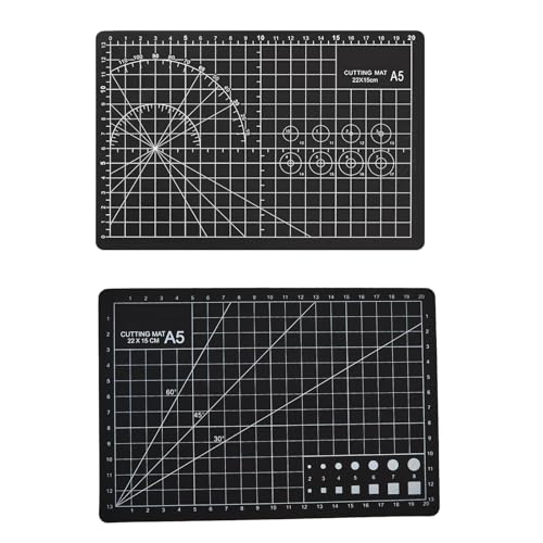 A5 Self-Healing Cutting Mat, Small Cutting Mat, Professional Double Sided Durable Cuttings Mats, Great for Hop Scrapbooking, Quilting, Fabric, Sewing Craft Projects (Black, A5) - color: Black