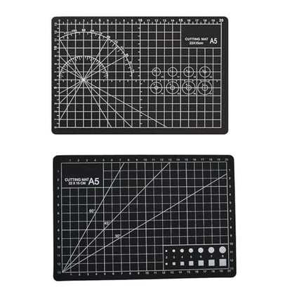 A5 Self-Healing Cutting Mat, Small Cutting Mat, Professional Double Sided Durable Cuttings Mats, Great for Hop Scrapbooking, Quilting, Fabric, Sewing Craft Projects (Black, A5) - color: Black