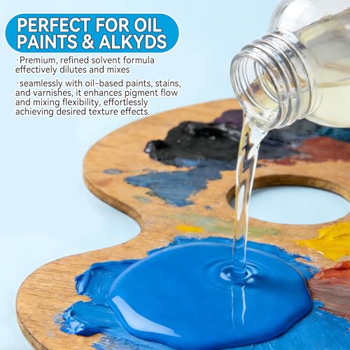 Odorless Mineral Spirits 100ml, Odorless Paint Thinner for Oil Based Paint, Premium Mineral Spirits for Cleaning, Refined Solvent for Artists, Oil Painting Supplies for Studio & Classroom(120g)