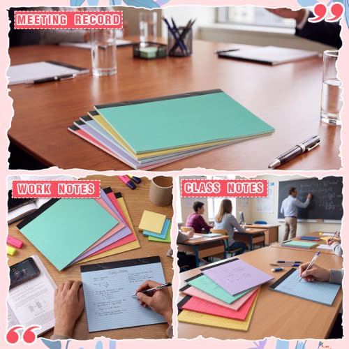 Lincia 6 Pcs Legal Pads Landscape Notebook, Macaron Colors - color: Macaron Colors