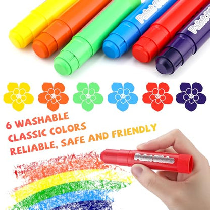 Gilprop 20 Sets Tempera Paint Sticks 120 Pcs 6 Colors Washable Quick Drying Art Solid Tempera Paint Stick Bulk Crafts Supplies(Classic) - color: Classic