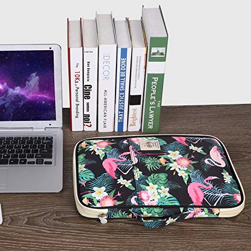 JAKAGO A4 Travel Portfolio Multifunctional Document Organizer Zippered Case for Office Supplies (Flamingo) - color: Flamingo