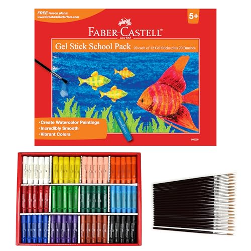 Faber-Castell Gel Stick School Pack - Multi-purpose Crayons - 240 Count - 12 Vibrant Colors - style: 240 Count Original Colors School Pack