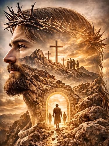Axquilon Jesus Diamond Art Kits for Adults 12x16 inch | Religious Diamond Painting Kits for Adults Beginner, DIY 5D Full Drill Gem Art for Home Wall Decor - color: Jesus-1