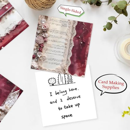 Scrapbook Paper, 24 Sheets 6"×6" 160gsm Single-Sided Patterned Cardstock - color: 24 sheets-pearl lace