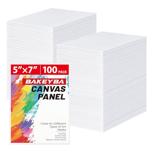 100 Pack 5x7 Inch Small Canvas Boards for Kids Painting - size: 5"x7"- 100pcs