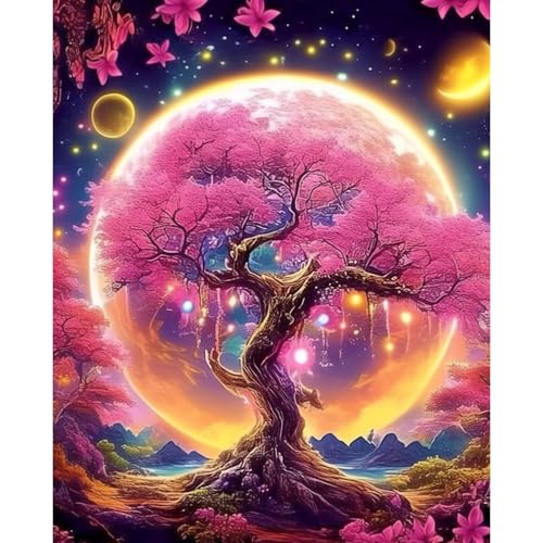 obterie Tree of Life Paint by Numbers Kit for Adults Beginner Tree Oil Painting Kit Adult Paint by Number Kits on Canvas DIY Painting for Beginners Art by Numbers for Gifts Home Wall Decor 16x20 Inch - color: YF012