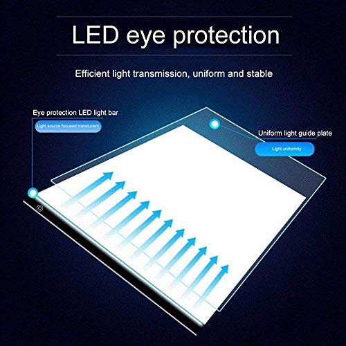 Ultra-Thin Portable A4 LED Light Box Tracer w/USB Cable Dimmable Brightness LED Artcraft Tracing Light Box Light Pad for Artists Drawing Sketching Animation Stencilling X-ray Viewing - style: A4 (13*8.5 inch) light pad + 100pcs Tracing Paper