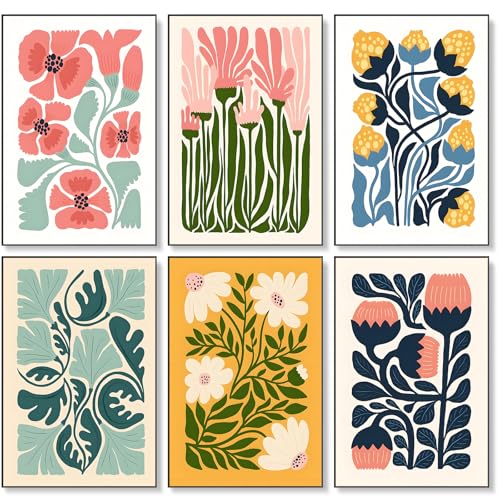 Okarina 6 Pack Paint by Numbers Kit for Adults & Beginners, Flower Designs | Paint by Number Kits on Canvas without Frame, 8x12 Inch, DIY Painting Kit for Home Wall Decor, Gifts for Women & Men - color: OP6NFUS2504-05