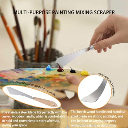 33 Pieces Paint Brush Set, Artist Series, Nylon Bristles with Round, Filbert, Flat, Fan, Angle, Detail Brush, Palette Knife,Suitable for Artists and Beginners for Acrylic Painting, Oil, Watercolor..