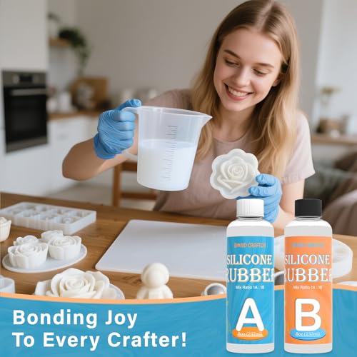 Bond Craftor 15A Silicone Mold Making Kit 16oz, 4H Cure Platinum Silicone | Bubble Free, Translucent, High Tear Strength Liquid Silicone Rubber for Resin, Jewelry, Craft, Soap, 3D Silicone Molds - size: 16oz