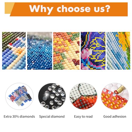 Yeadiffy Diamond Art Painting Kits for Adults Diamond Art Kits for Adults Beginners,5D Translucent Gems Diamond Painting,DIY Full Drill Diamond Gem Art and Crafts 12x16inch (Glass Flower) - color: Glass Flower