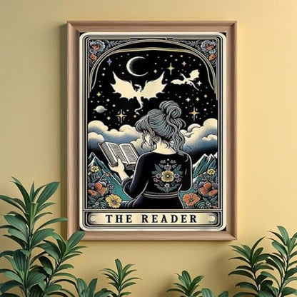 WGSMGL 5D Diamond Art Kit for Adult Beginners, Tarot Reader Diamond Painting Kit, DIY Full Round Diamond Diamond Painting, Pointillist Gem Art for Adults, Home Wall Decor 12X16 Inch - style: Tarot Reader