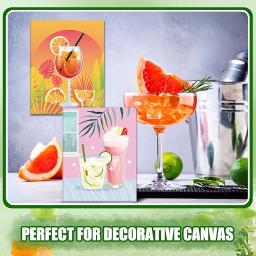 Sherr 20 Pcs Pre Drawn Canvas for Art Painting for Adults, Cocktail | Bulk 8" x 10" Pre Stretched Outline Painting Boards for Beginners Students, Party Favor - style: Cocktail