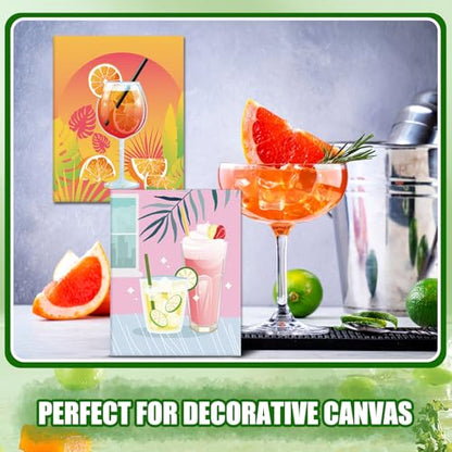 Sherr 20 Pcs Pre Drawn Canvas for Art Painting for Adults, Cocktail | Bulk 8" x 10" Pre Stretched Outline Painting Boards for Beginners Students, Party Favor - style: Cocktail
