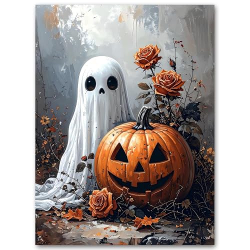 SUJINMEI Halloween Paint by Numbers Kit for Adults Without Frame 16X20 inch | Ghost Adult Paint by Number Kits on Canvas, Halloween Painting by Numbers for Adults, Acrylic Paints for Home Wall Decor - color: MT23137-US