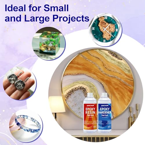 Crystal Clear Epoxy Resin Kit 2 Gallon, Bubble-Free, Anti-Yellowing, Self Leveling Easy Mix 1:1 Coating and Casting Resin for Table Top, Molds, Tumbler Crafts, Painting, Jewelry, DIY Gifts - size: 256 fl oz