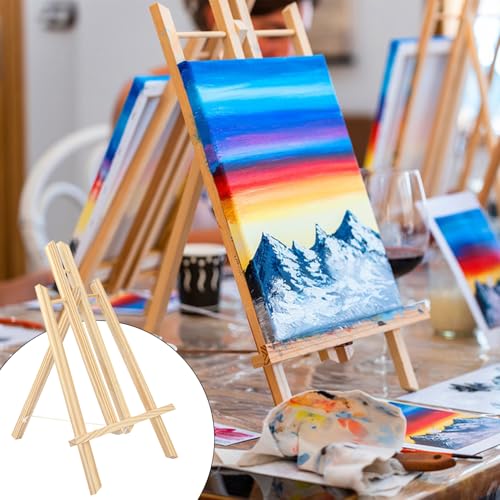 Yiksonyo 6 Pack 15.6 Inch Wooden Easel, Tabletop Wood Easels Stand, Wooden Easel for Painting, Art, and Crafts - size: 6 Pack 15.6 Inch