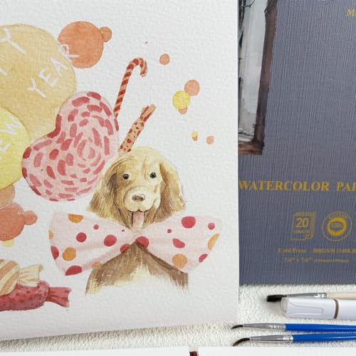 MAIMOUFIN Square Spiral Watercolor Sketchbook, 100% Cotton,Cold Press