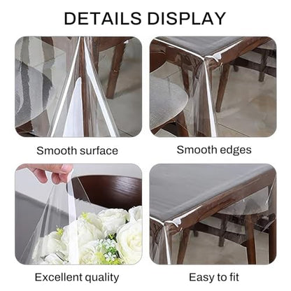 Clear Vinyl Plastic PVC Rectangle Table Cloth Cover 60x84inch