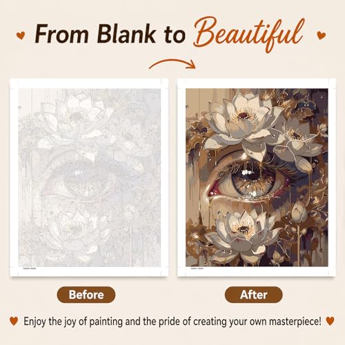 AUKELHJ Paint by Numbers Kit for Adults Beginner, Eye, 16X20 Inch - color: 10-Eye