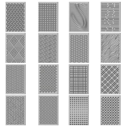 CHGCRAFT 16 Sheets Artistic Lines Clay Texture Mat Wavy and Plaid Pattern Polymer Clay Texture Sheets DIY Tools for Pottery Earring Jewelry Making Stamp Engraving Machines, 4x2.6inch - style: Artistic Lines Series