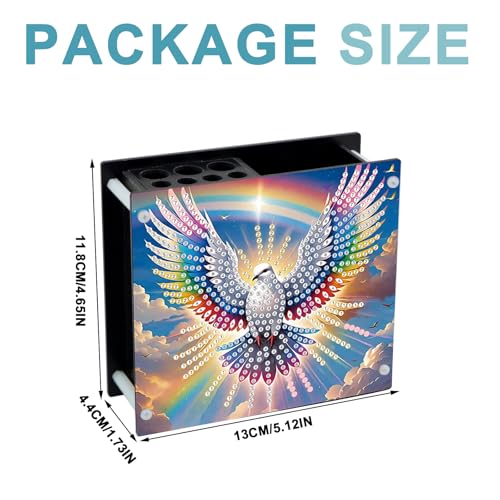 DIY Bird Diamond Art Painting Pen Holder, Diamond Pencil Case Gift, Makeup Brush Multifunctional Ornaments, Pencil Cup Pen Organizer Desktop Storage for Office, Study
