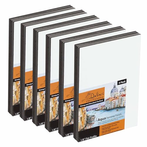 Jerry's Artarama Da Vinci Aqua Pro Panels - 5x7" - Pack of 24-1/8" Thick Rigid Watercolor Board with Acid-Free Surface, Clay-Infused Gesso, Ideal Watercolor Boards for Painting Mixed Media - size: 5x7" - Pk of 24