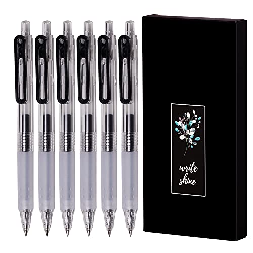 0.7mm Fine Point Gel Retractable Pens Replacement Black Ink | Smooth Writing No Bleed No Smudge Gel Roller Retractable Pens for Gifts,Office Work,School,Journaling,Note Taking,6 Counts - style: 6 Counts 0.7