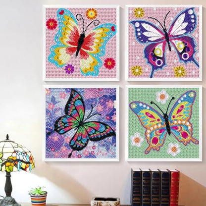 JATOK Diamond Art Kits for Kids, Gem Craft Kits, 4 Pack, Animals, 6 x 6 in - color: Blue