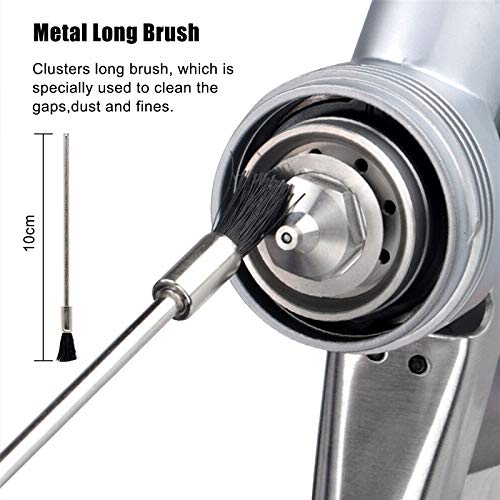 17pcs Multi-Purpose Spray Gun Cleaning Kit,Nylon Brushes Paint Gun Cleaning Kit Mini Brushes & Needles for Clean Airbrush Nozzles Spray Guns Tattoo Equipment (17)