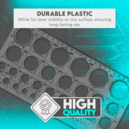 SE 8-Piece Geometric Drawing Template Stencil Set for Crafts, Scrapbooking, and Jewelry Design - JT-ST8