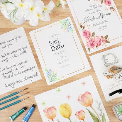 Prudiut Cotton Watercolor Paper, 50 Sheets, 8.5 x 11 in, 300 GSM - size: 8.5 x 11inch
