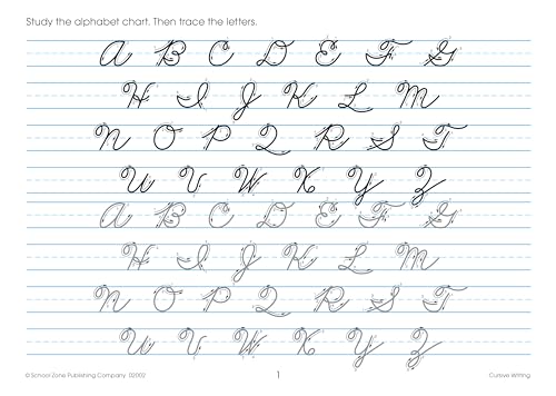 School Zone Cursive Writing Workbook: 32 Pages, 3rd Grade, 4th Grade, Practice Handwriting, Tracing, Letters, Ages 8 to 10 (I Know It! Book Series)