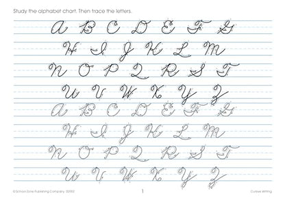 School Zone Cursive Writing Workbook: 32 Pages, 3rd Grade, 4th Grade, Practice Handwriting, Tracing, Letters, Ages 8 to 10 (I Know It! Book Series)