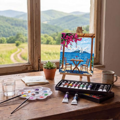 Sherr 12 Pcs Pre Drawn Canvas for Adults,Coastal Scenery,8 x 10 Inch | Pre Printed Canvas, Sip and Paint Party Canvas Painting Kit, for Holiday Painting Crafts Favor - size: 8 x 10 Inch, style: Coastal Scenery