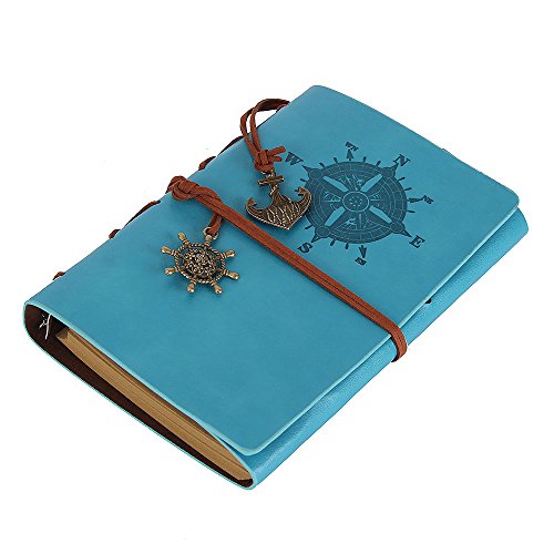 EvZ 7-Inch Refillable A6 Binder Notebook - Premium Vegan Leather Personal Planner, Eco-Friendly Journal with 6-Ring Loose-Leaf System for Writing, Business, and Creative Sketches, Sky Blue - color: Sky Blue, size: 7 Inches