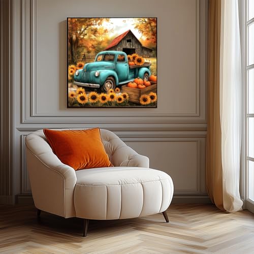 AIBOERL Paint by Numbers Kit for Adults Beginner,Fall Truck, 12X16In | DIY Paint by Number for Adults, Beginner Friendly, High-Definition Color Canvas, Stress Relief, Home Decor, Gifts, Unframed - color: YH04023
